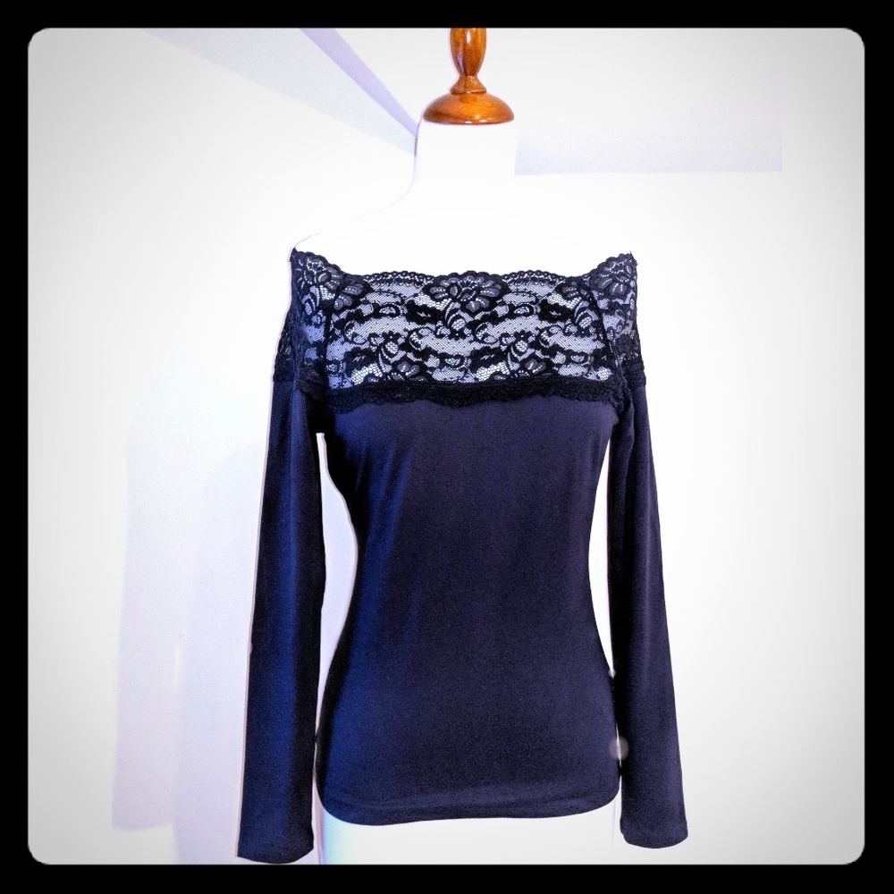 H&M Top with Lace - Size Medium